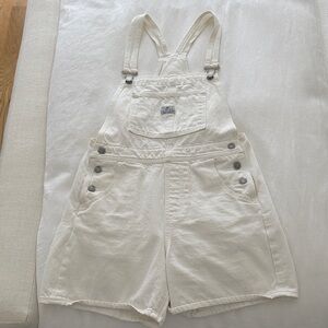 Levi White Denim Overalls